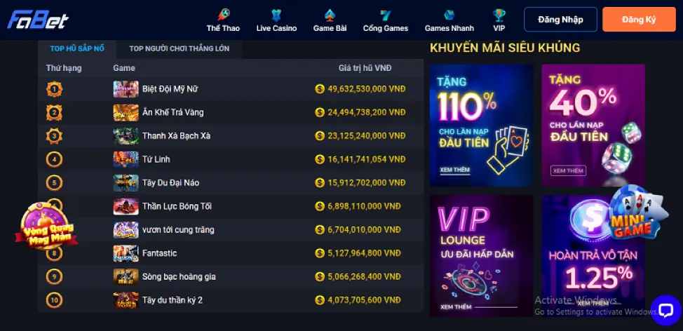Trò chơi Jackpot Lũy Tiến